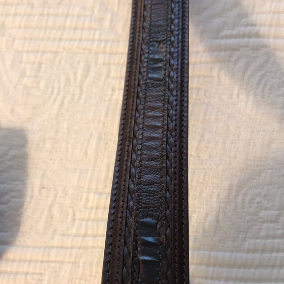 Johnston & Murphy Brown Embossed Leather Belt 36” - Picture 12 of 17